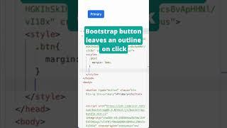 Bootstrap button remove outline after click [CSS] #bootstrap #bootstrap5 #shorts