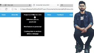 Create sub-menu bar using html / create horizontal menu / w3school full tutorial hindi / #sub_menu