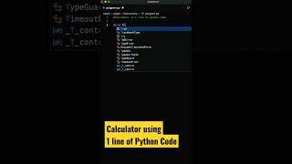 Calculator using 1 line of python code #shorts #coding #programming