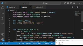 Python 3 Flask-WTF Example to Implement Form Validation and Show Custom Error Messages in Browser