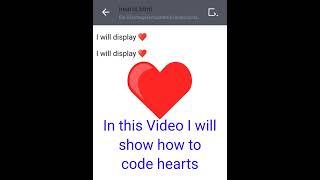 how to code hearts signs in html