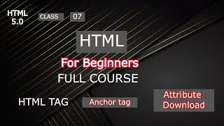 class 7 anchor tag part 4 (Download) Attribute html 5 tutorial in hindi and urdu Learn for Beginners