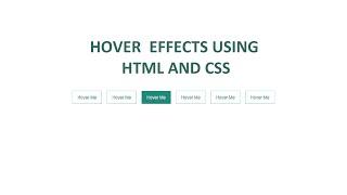 Button Hover Effect Using HTML And CSS | Hover Effect CSS