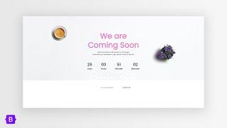 Coming Soon Webpage Design with Bootstrap 5