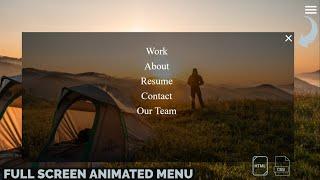 Fullscreen Animated Menu Using With HTML, CSS & jQuery | CodeExpress