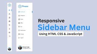 How To Make Sidebar Menu Using HTML CSS And JavaScript On Website | Responsive Side Navigation Menu