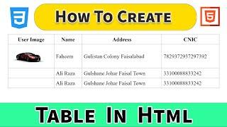 How to Make a Table in Html and Css | HTML Table with Images Full Tutorial