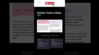 Position fixed and Position sticky