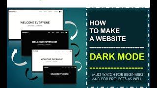 How To Make A Website Dark Mode | Dark-Theme Website | PRAROZ TUTORIAL