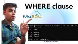 Where clause in MySQL in Hindi - 12 | MySQL Tutorial for beginners in hindi