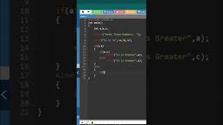 ????????find great no using if else #clanguage #coder #cprogramming #codinglife #hacking #shorts #tr