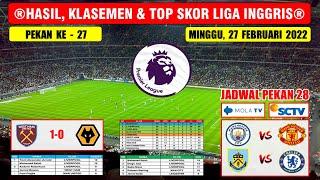 Hasil Liga Inggris Tadi Malam ~ WEST HAM VS WOLVES Liga Inggris 2022 Pekan Ke 27 & Jadwal Pekan 28