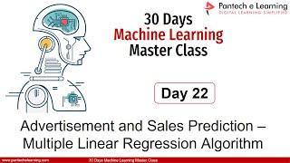 ✅Day 22- Advertisement and Sales Prediction – Multiple Linear Regression Algorithm.