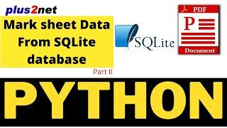 Generate PDF Mark sheet of students using data from SQLite or MySQL  table using Python Reportlab