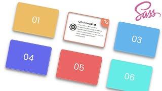 Responsive Cards Hover Animation Effects Using HTML SASS or SCSS | SASS Tutorial