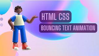 html css bouncing text animation  #html #css