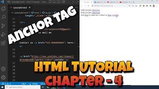 HTML Tutorial 04 - Anchor Tag, mailto, tel, target in HTML -  Sajeev vlogs