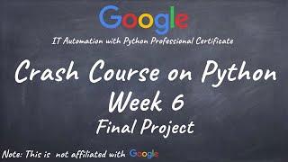 Crash Course on Python by google week 6 Final Project