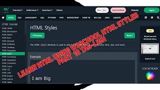 Learn HTML Using W3school HTML Styles Part  10 Tag-lish