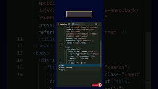 Search Bar Using HTML and CSS #shorts