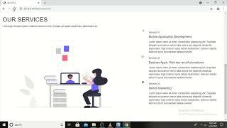 Services section using HTML, CSS AND BOOTSTRAP grid system