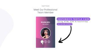 Responsive Profile Card For Website Team Section Using HTML CSS Bootstrap - code smashers #card #css