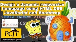 Design a dynamic responsive homepage using HTML, CSS, JavaScript and Bootstrap