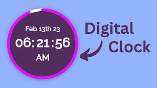 How To Make Digital Clock With Date Using HTML CSS And JavaScript | HTML CSS JavaScript Projects