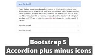 Bootstrap Accordion Icon Change (plus minus)