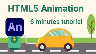 short 6 minutes HTML5 animated banner tutorial in ADOBE ANIMATE CC - animate background