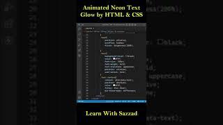 Animated Neon Text Glow by HTML & CSS | Code in the Comments #shorts #reels