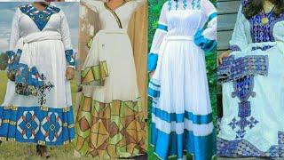 #Habesha kemis #Ethiopian cultural #dress new styl best #ethiopian traditional #የሀበሻ ውብ ማራኪዬ ልብሶች