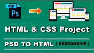 How to convert PSD to HTML - Tutorial in Bangla| HTML and CSS Project | HTML CSS Responsive Website.