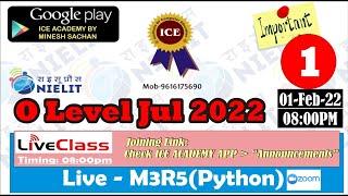 O Level M3R5  Python July 22 Live Batch || O level notes in Hindi ||  O level guess paper