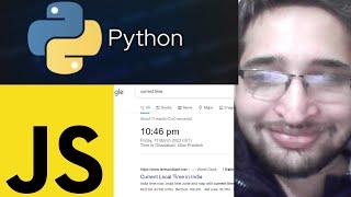 Node.js Python Selenium Project to Build World Clock to Find Current Local Time of Any Country in JS