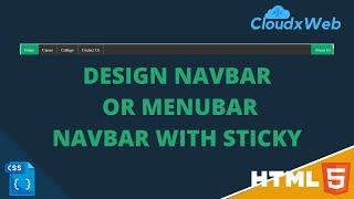 #22 HTML5 CSS3 BOOTSTRAP |Menubar using css html | Design navbar with sticky