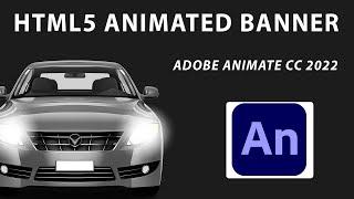 Adobe Animate CC 2022 - HTML5 animated banner - car animation