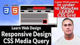 Create a Responsive Website from scratch Quickly and easily use Media Query CSS lesson Free styling