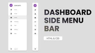 Responsive Side Navigation Bar in HTML and CSS | Dashboard Side Nav Bar with HTML and CSS