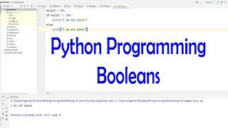 Learn Python Programming (for non-programmers) - Booleans and If statements