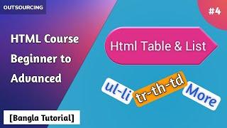 Html Table and List Tag I How to make Table with Html I Html টেবিল তৈরি করা হয় কিভাবে I Uploaded Yet