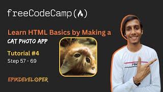 CatPhotoApp Tutorial #4 Step  57-69 | Learn HTML Basics - (New) Responsive Web Design | freecodecamp