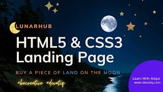 Lunarhub - Responsive Landing Page using HTML5 and Pure CSS3