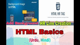 How To Add Background And HR Line Creation In HTML | HTMl Basics | Urdu,Hindi | Lecture 4