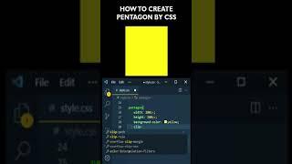 How to Create Pentagon ???? by CSS Using Clip-Path #shorts #shorts_viral #coding_shorts