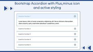 Bootstrap Accordion with Plus,Minus Icon and Active Styling | Hindi/Urdu #codefordesign #bootstrap5