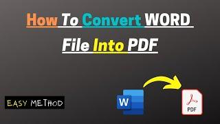 HOW TO CONVERT WORD FILE INTO PDF || How To Convert Word File Into Pdf In Laptop in 2021 || In Hindi