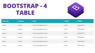 Bootstrap 4 Tutorial for beginners in Hindi - 7 || Table in Bootstrap in Hindi || Bootstrap Table