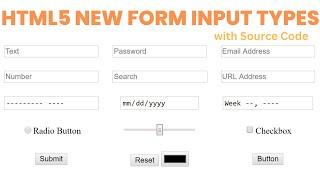 Html5 New Forms Input Types | with Source Code