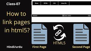 How to link pages in html5 | what is anchor tag in html in hindi/urdu - Class - 07